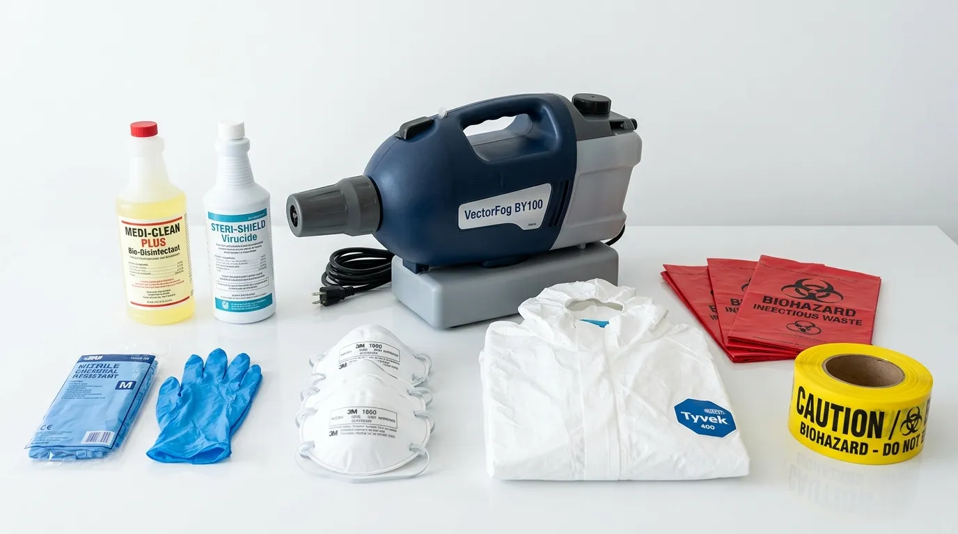 Professional biohazard remediation crew working in Diboll