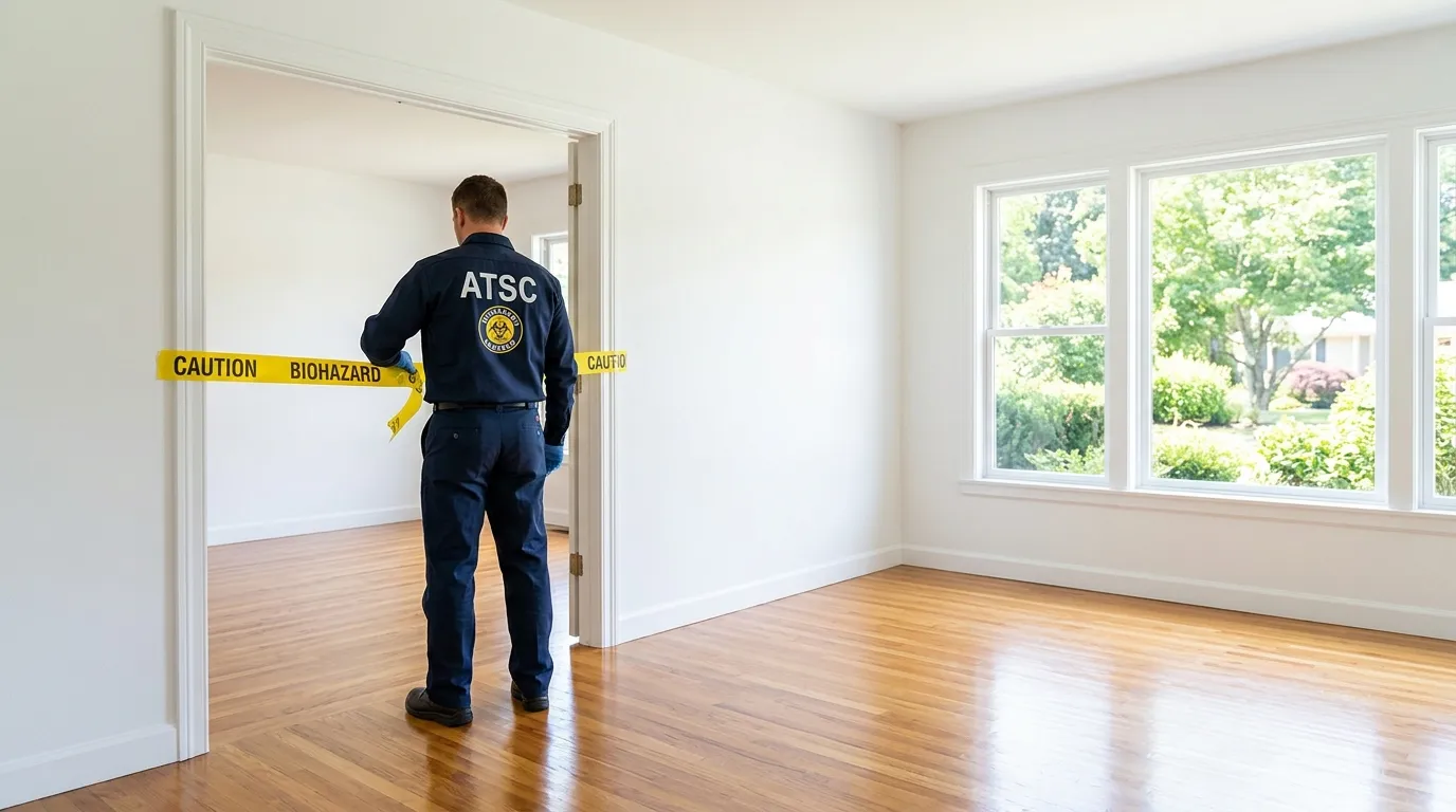 Certified biohazard cleanup crew performing Decomposition Cleanup in Diboll